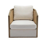 Fauteuil pivotant, fauteuil d'appoint rond confortable, fauteuil club pivotant à 360 degrés, fauteuil de loisirs avec cadre en rotin tressé