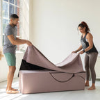 Avana Kami Convertible Chaise / Yoga & Massage - 2-In-1 Ottoman with Concealed Fold Out Yoga Lounge Chair, Microvelvet - N/A