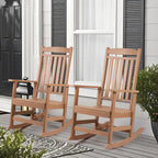 Vrakae All Weather Outdoor High Back Rocking Chair Set of 2