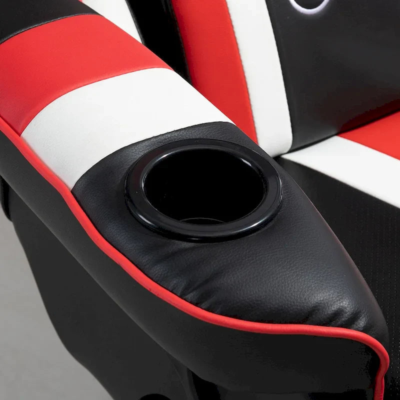 Vinsetto Race Video Game Chair with Reclining Backrest and Footrest, Headrest, and Cup Holder