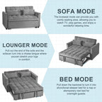 Causeuse de futon moderne en velours avec dossier inclinable et poches, 2 places – Gris foncé / Gris clair / Bleu / Noir