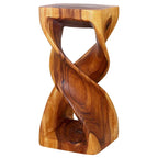 Table-tabouret double torsion en bois Haussmann 12 po L x 26 po H chêne huilé – 12 x 12 x 26