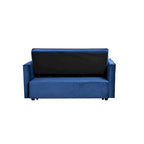 Causeuse de futon moderne en velours avec dossier inclinable et poches, 2 places – Gris foncé / Gris clair / Bleu / Noir