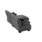 L Shaped Loveseat Sofa Chenille Sectional Couch with Lumbar Pillows