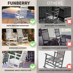 Vrakae All Weather Outdoor High Back Rocking Chair Set of 2