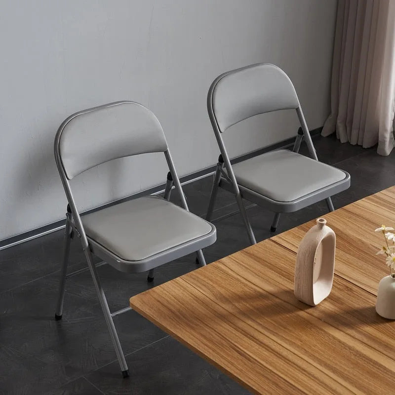 Elegant Foldable Iron & PVC Chairs for Convention & Exhibition White