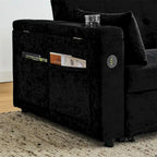 Pull-Out Sleeper Sofa Bed with Adjustable Backrest and USB Port