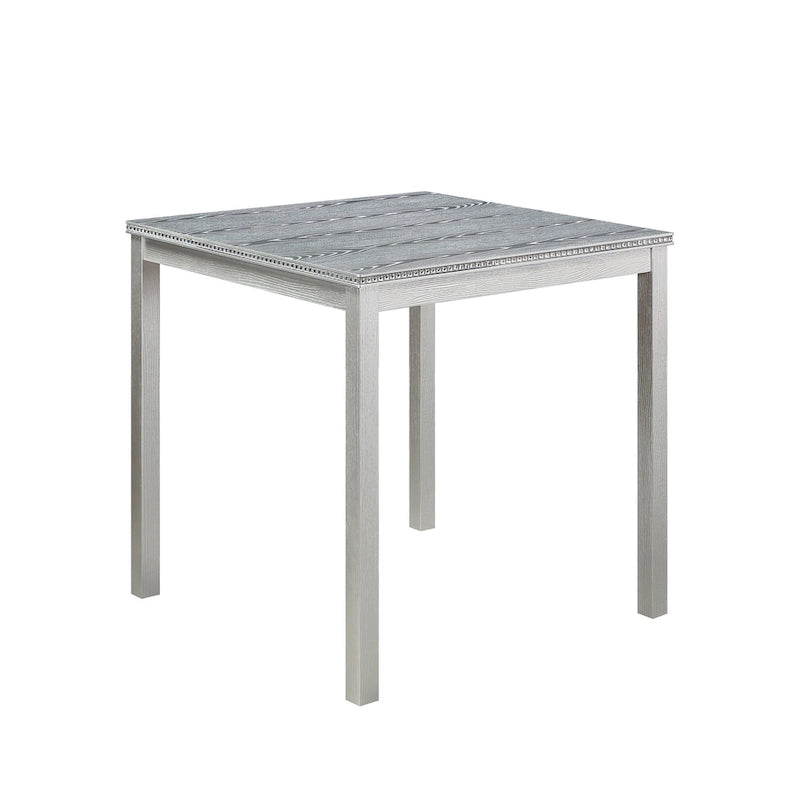Modern 5-Piece Dining Set with Square Counter Height Table & 4 Upholstered Chairs