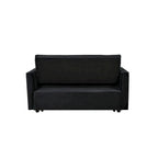 Causeuse de futon moderne en velours avec dossier inclinable et poches, 2 places – Gris foncé / Gris clair / Bleu / Noir