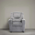 PVC Kids Recliner Chair with Push-Back Reclining Function, Cup Holder, and Comfortable Footres
