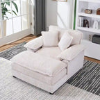 56.9 W Oversized Chair with Ottoman, Reading Chair for Bedroom, Lazy Sofa Bed, Modern Over Sized Single Recliner Couch