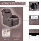 Massage Recliner Chair Swivel Heating Faux Leather Living Room Chair