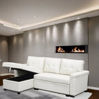 Reversible Sectional Sofa with Pull-Out Sleeper Bed, Hidden Storage Chaise, Durable Legs,