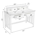 Yaheetech Writing Computer Desk, Modern Work Station with Removable Floating Organizer, 4 Drawers, Pine Wood Legs