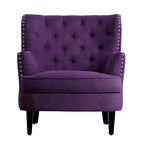 Moser Bay Mignon Velvet / Linen 30 Wide Tufted Wingback Accent Chair