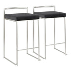 Silver Orchid Forrest Stainless Steel Stackable Fully Welded Counter Stool (Set of 2)