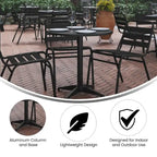 27.5  Round Aluminum Smooth Top Indoor-Outdoor Table with Base