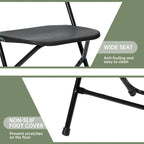 Chaise pliante en plastique, lot de 10, capacité de 158 kg pour événements, bureau, mariage, fête, pique-nique, cuisine, salle à manger