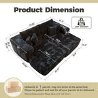 HOOOWOOO Modern Plush Sectional Sofa L-shaped Couch with Removable Ottoman