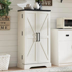 47 armoire de cuisine de ferme, buffet de rangement avec portes de grange - N/A