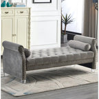 Stefania 71-inch Rolled Arm Oversized Velvet Tufted Upholstered Bench