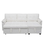 Convertible Reversible Sectional Sofa with Pull-Out Sleeper Bed, Hidden Storage Chaise, and Durable Legs