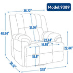 Lazy Boy Swivel Rocker Fabric Recliner Chair, Overstuffed Large Manual Recliner Glider with Pillow Top Arms and Cushion Back