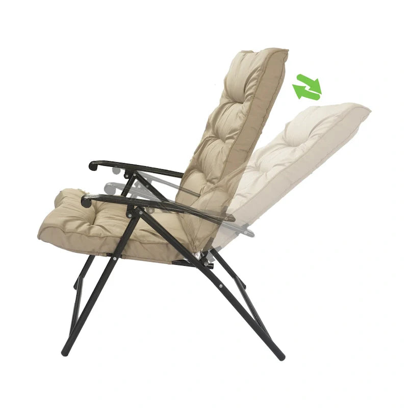 Kozyard Elsa 3 Pieces Outdoor Patio Furniture Padded Folding Bistro-Sets