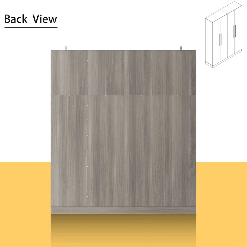 Modern Freestanding Solid Wood Wardrobe Closet With Storage Shelves