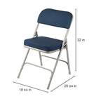 Hampden Furnishings Bernadine Collection Deluxe Fabric Padded Folding Chair, Pack of 2