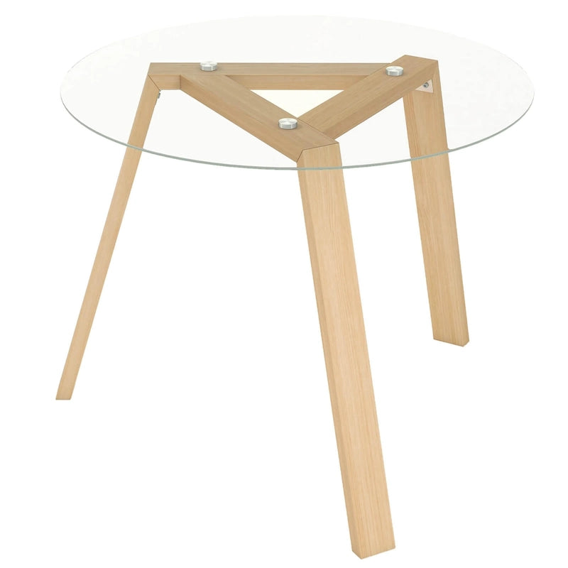Costway 36 Round Glass Dining Table for 4 with Tempered Glass - See Details