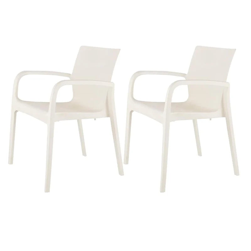 Alissa Resin Stackable All-Weather Dining Armchair, Set of 2