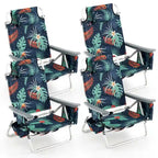Costway 4-Pack Folding Backpack Beach Chair 5-Position Outdoor - See Details