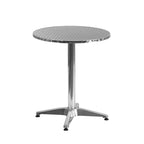 27.5  Round Aluminum Smooth Top Indoor-Outdoor Table with Base