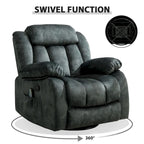 Fauteuil inclinable et pivotant à 360° avec massage manuel, chaleur et vibrations
