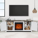58 Farmhouse Electric Fireplace TV Stands Console Table for TV's up to 65