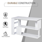 HOMCOM 360 Rotating L-Shaped Corner Desk: White, with Storage Shelves